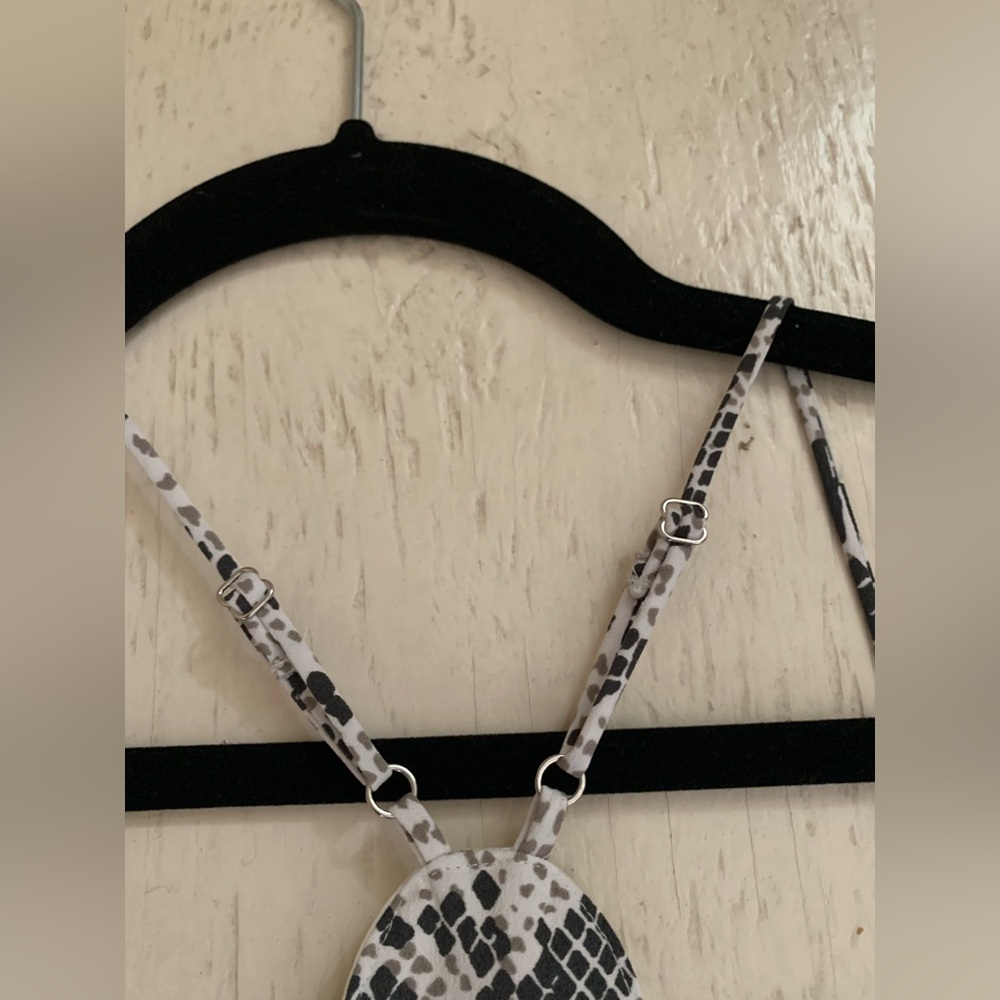 J. Crew Scallop Neck Snake Print Cami in Black & White - Picture 5 of 10